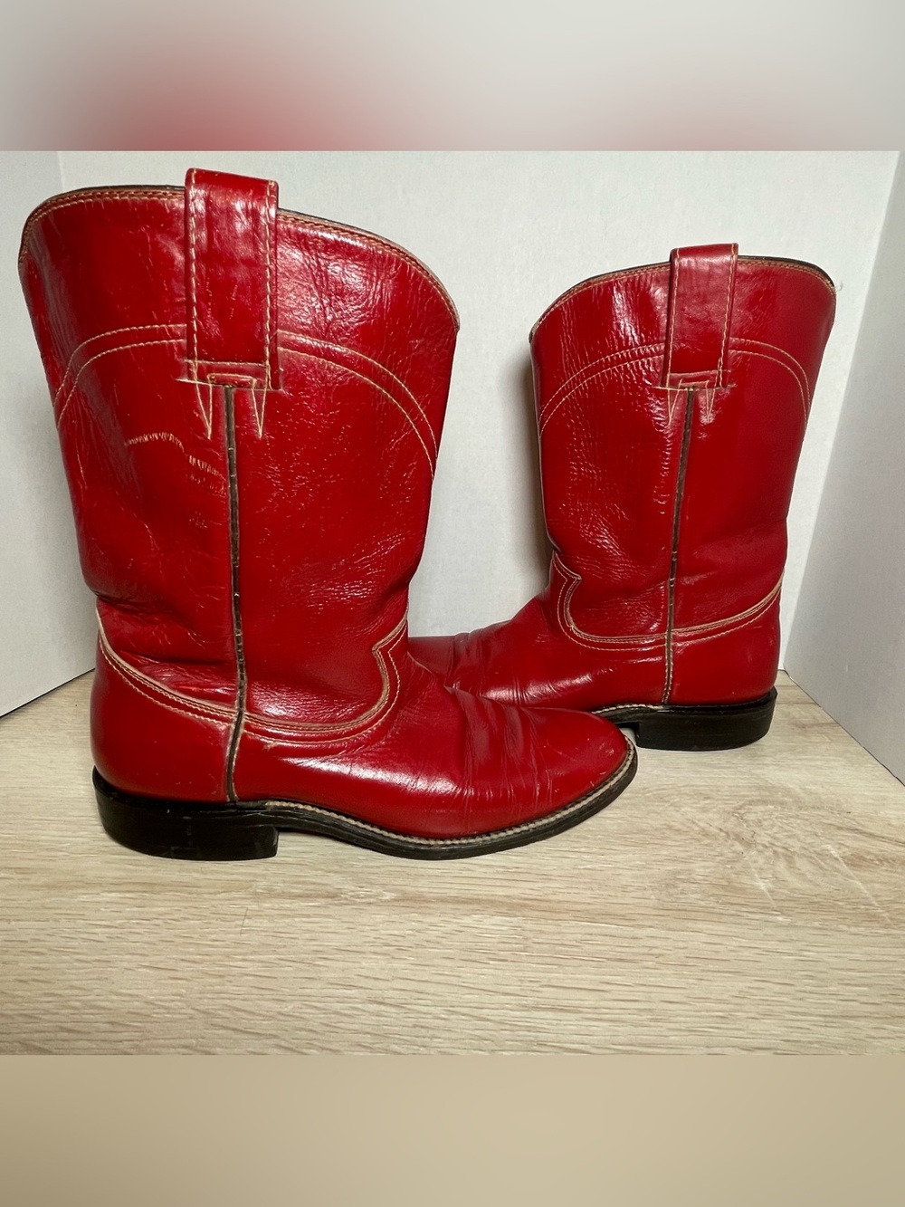 Vintage Red Leather Cowboy Boots - Roper Western Cowboy Ranch *read BELOW - Picture 10 of 16